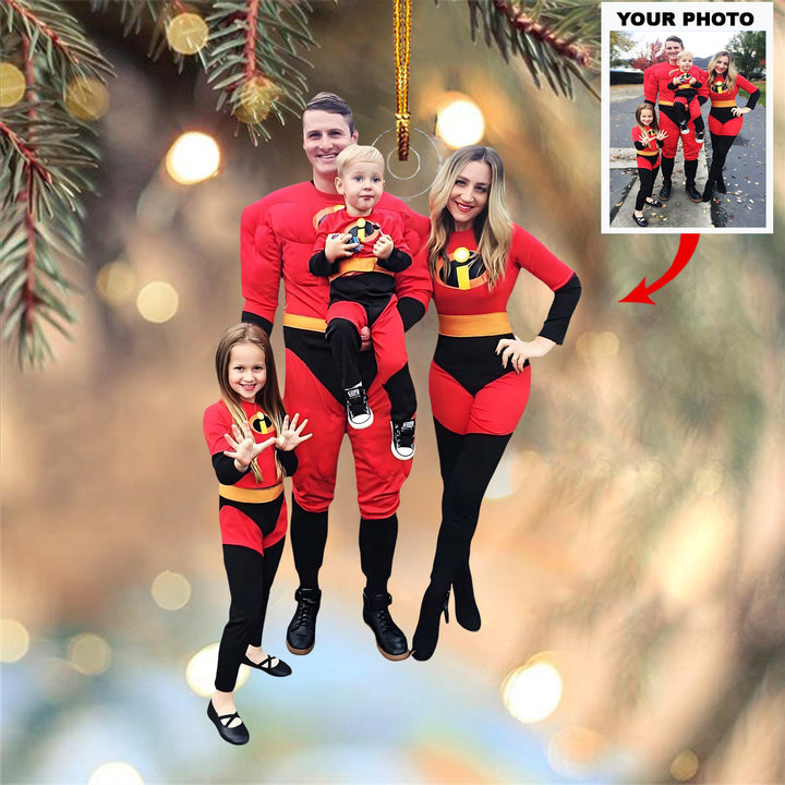 Incredibles Family - Personalized Photo Mica Ornament - Christmas Gift For Family Members