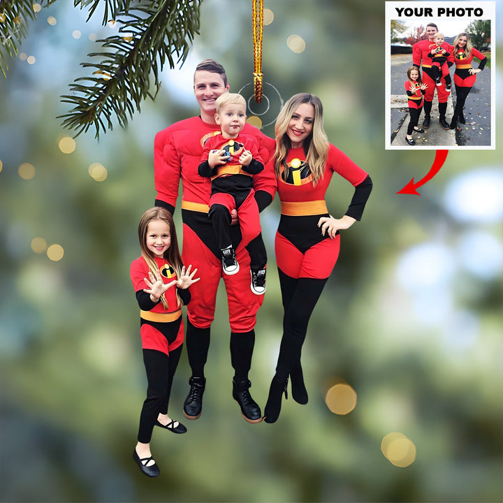 Incredibles Family - Personalized Photo Mica Ornament - Christmas Gift For Family Members
