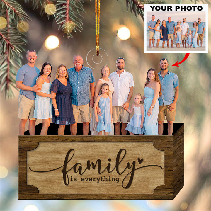 Family Is Everything - Personalized Photo Mica Ornament - Christmas Gift For Family, Family Members UPL0VL025