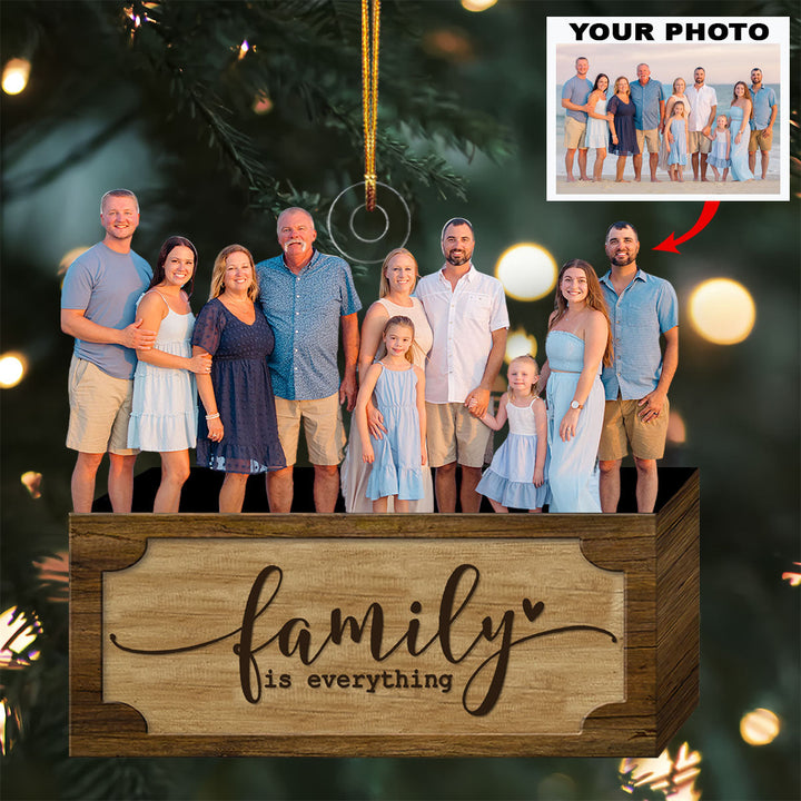 Family Is Everything - Personalized Photo Mica Ornament - Christmas Gift For Family, Family Members UPL0VL025