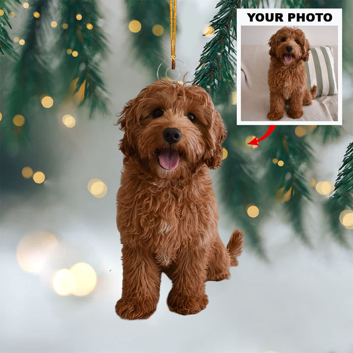 Puppy Love - Personalized Photo Mica Ornament - Christmas Gift For Pet Lovers