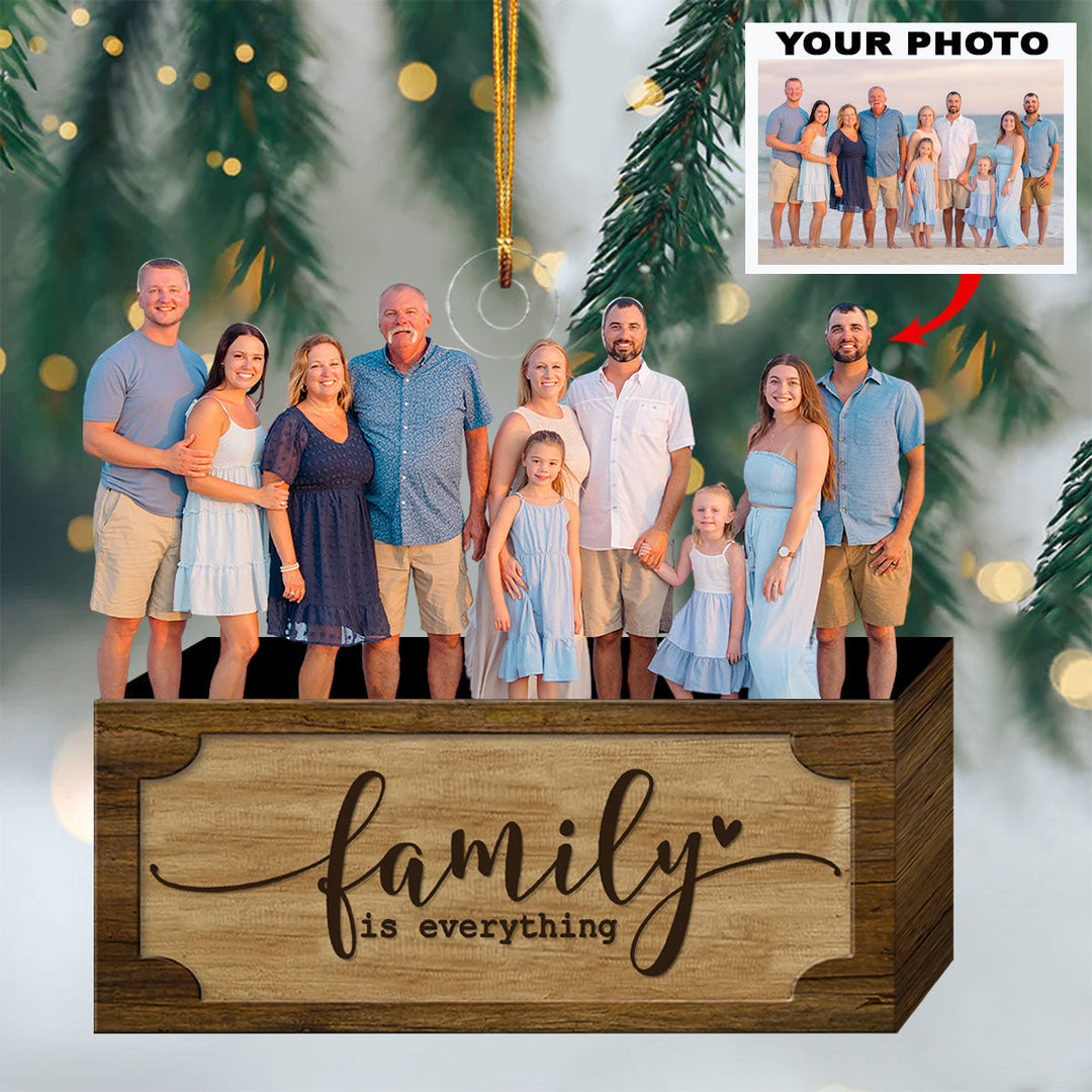 Family Is Everything - Personalized Photo Mica Ornament - Christmas Gift For Family, Family Members UPL0VL025