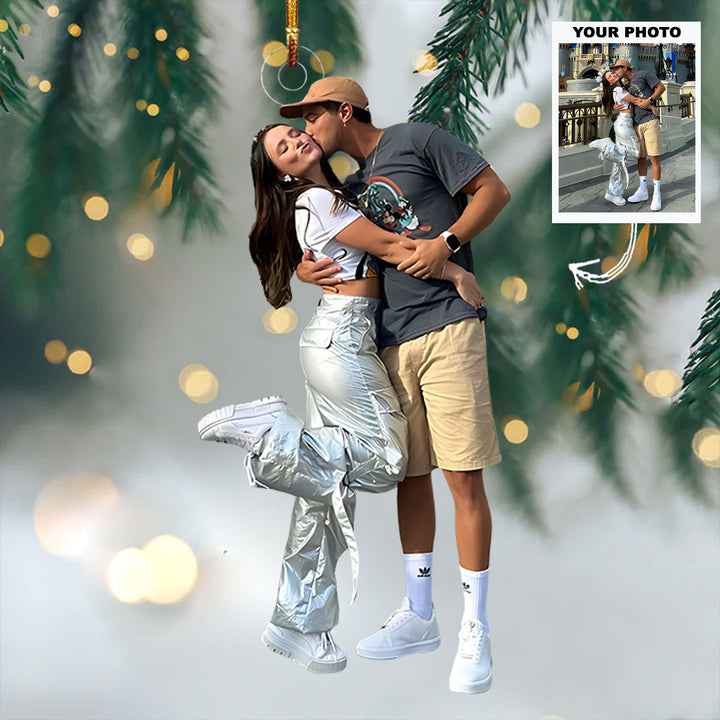 Holiday With You - Personalized Photo Mica Ornament - Christmas Gift For Family Members, Couples