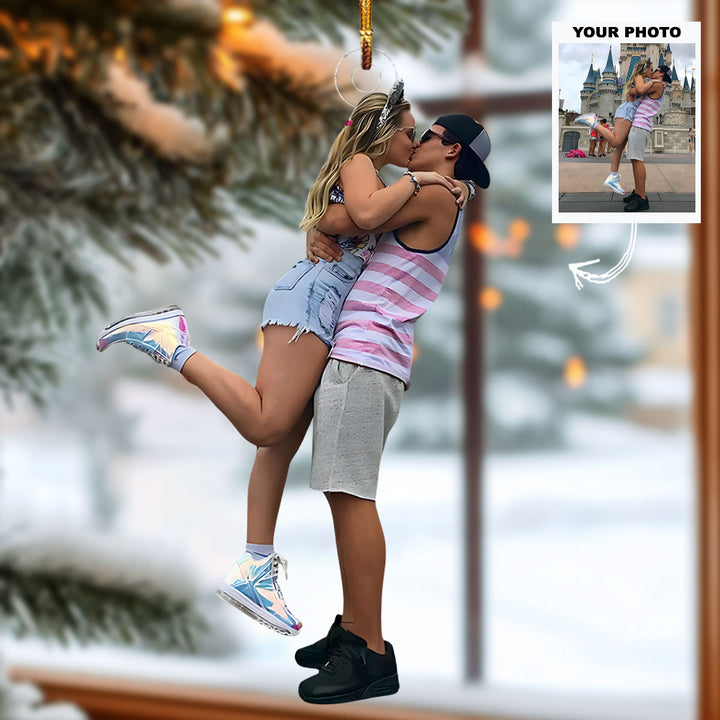 Holiday With You - Personalized Photo Mica Ornament - Christmas Gift For Family Members, Couples