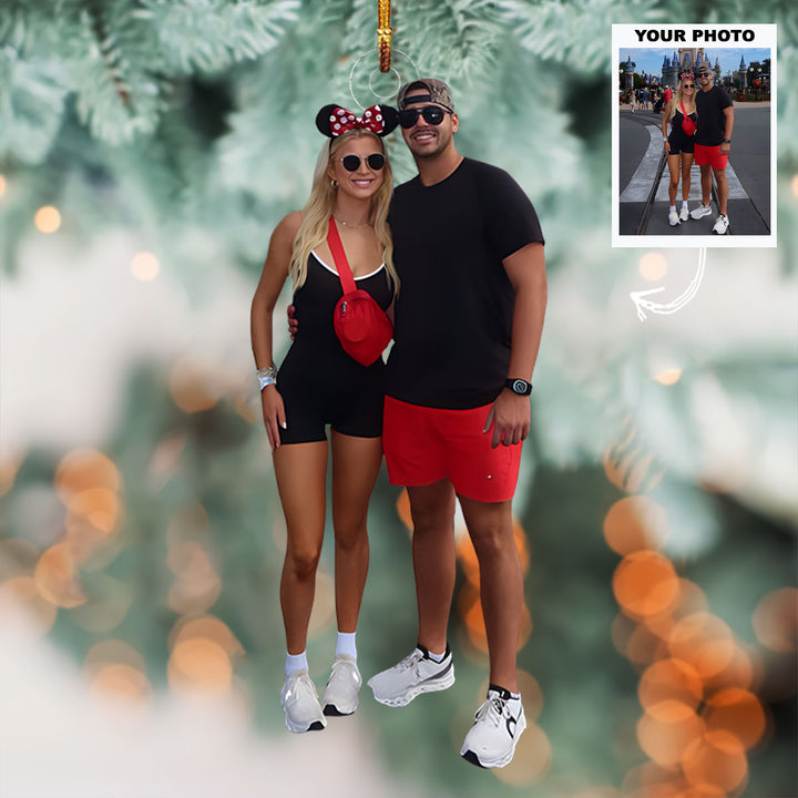 Holiday With You - Personalized Photo Mica Ornament - Christmas Gift For Family Members, Couples