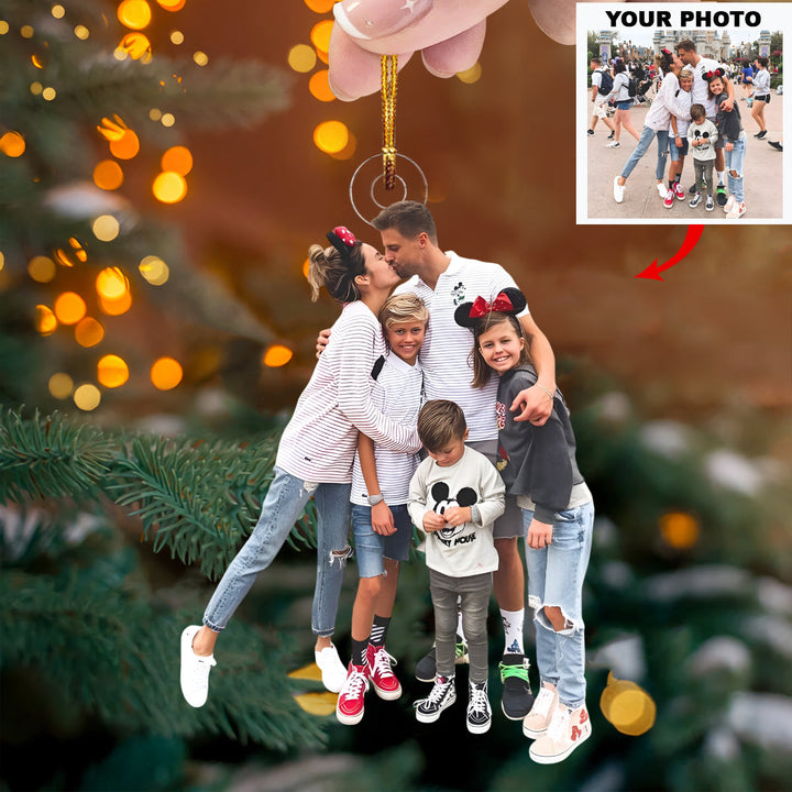 Castle Cruise Glow - Personalized Photo Mica Ornament - Christmas Gift For Family Members