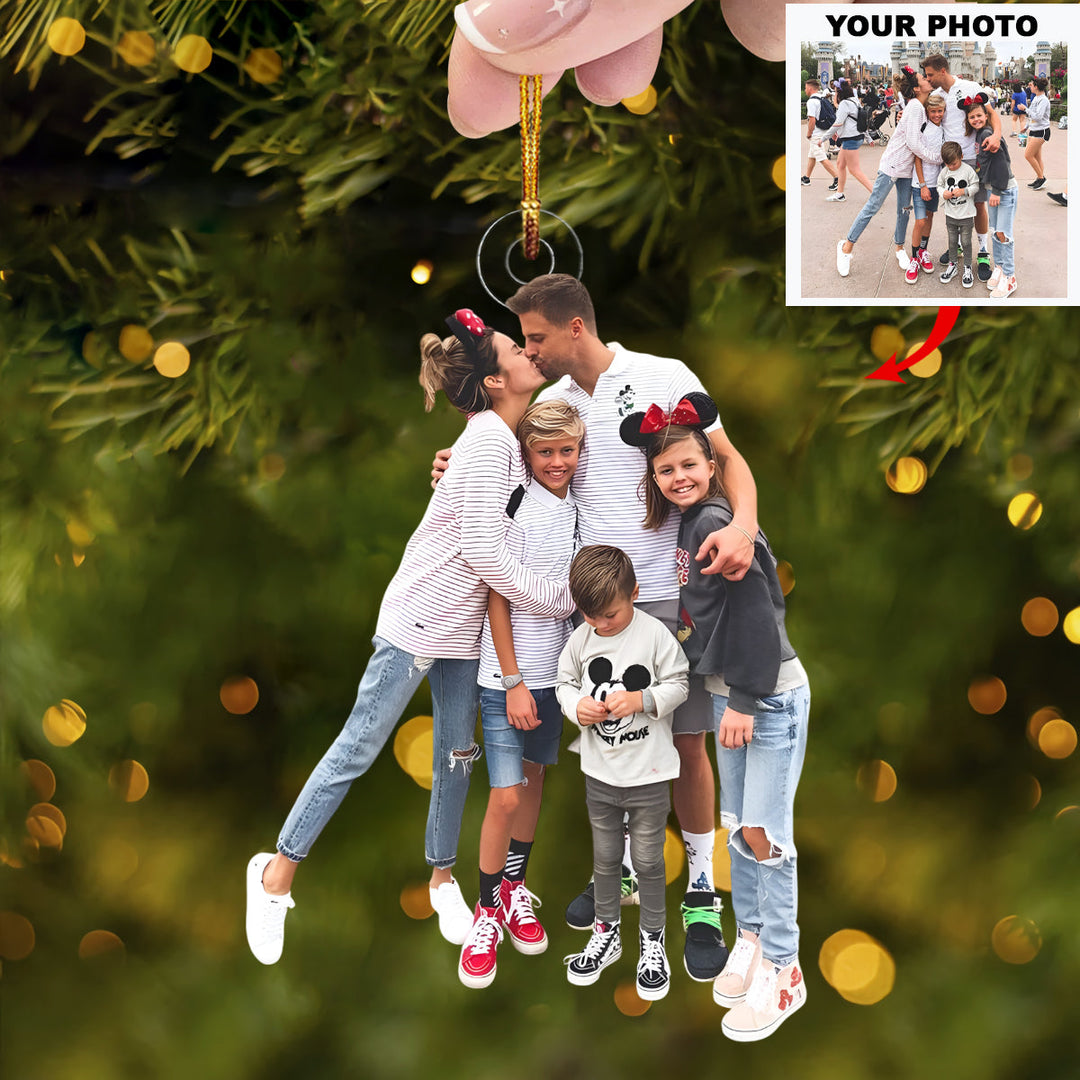 Castle Cruise Glow - Personalized Photo Mica Ornament - Christmas Gift For Family Members