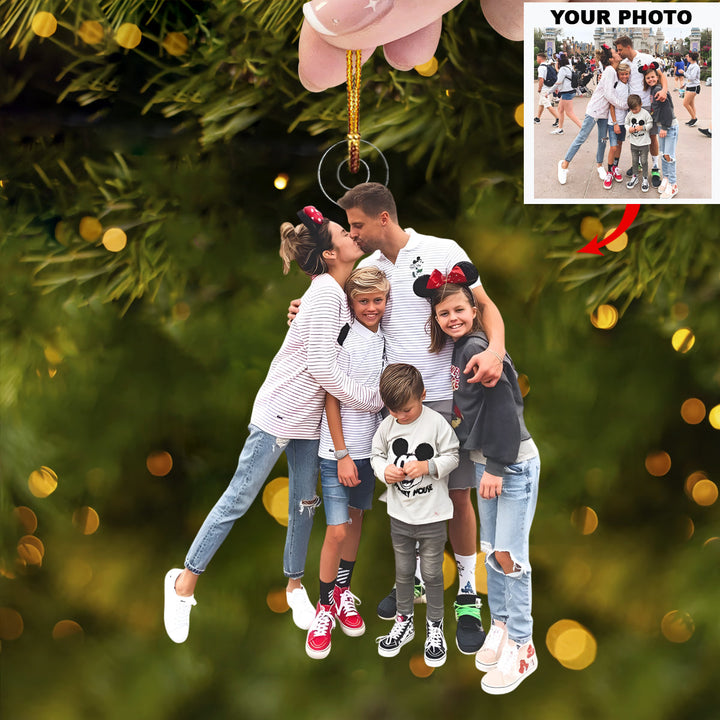 Castle Cruise Glow - Personalized Photo Mica Ornament - Christmas Gift For Family Members