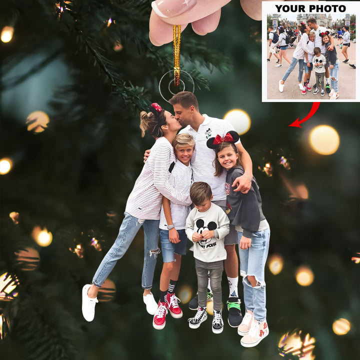 Castle Cruise Glow - Personalized Photo Mica Ornament - Christmas Gift For Family Members