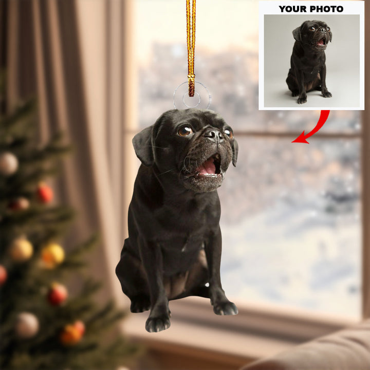 Surprise Bark - Personalized Photo Mica Ornament - Christmas Gift For Dog Lovers, Family Members