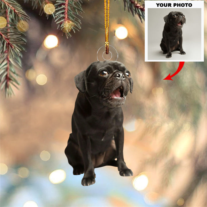 Surprise Bark - Personalized Photo Mica Ornament - Christmas Gift For Dog Lovers, Family Members