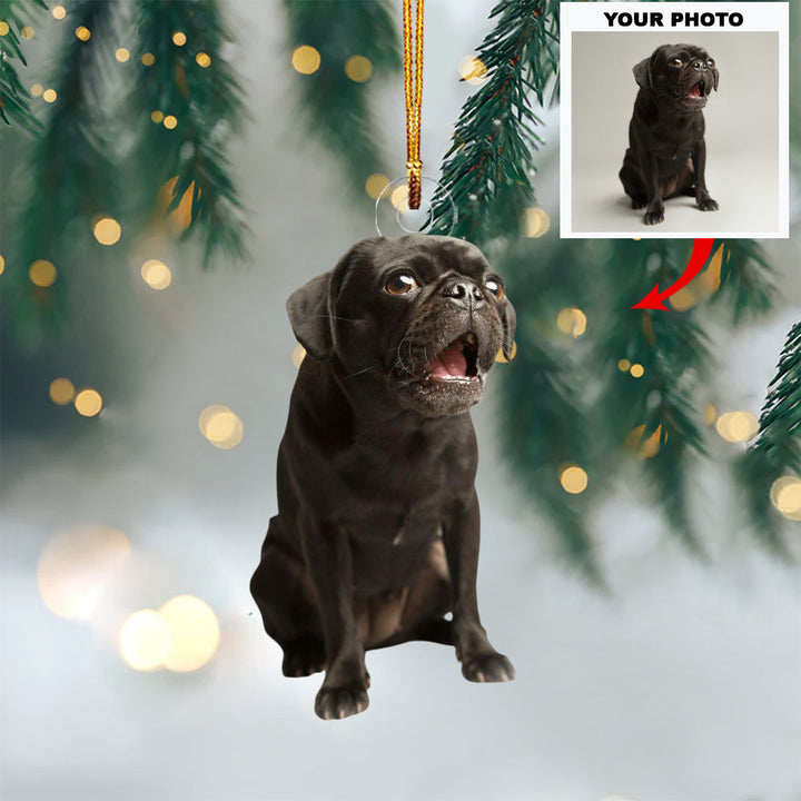 Surprise Bark - Personalized Photo Mica Ornament - Christmas Gift For Dog Lovers, Family Members
