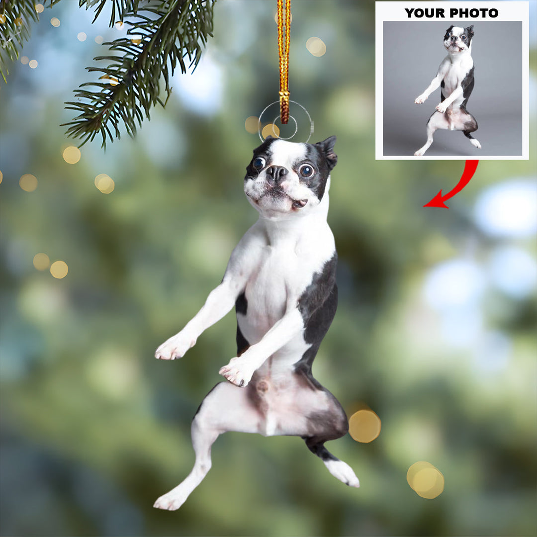 Dancing Doggo - Personalized Photo Mica Ornament - Christmas Gift For Dog Lovers, Family Members