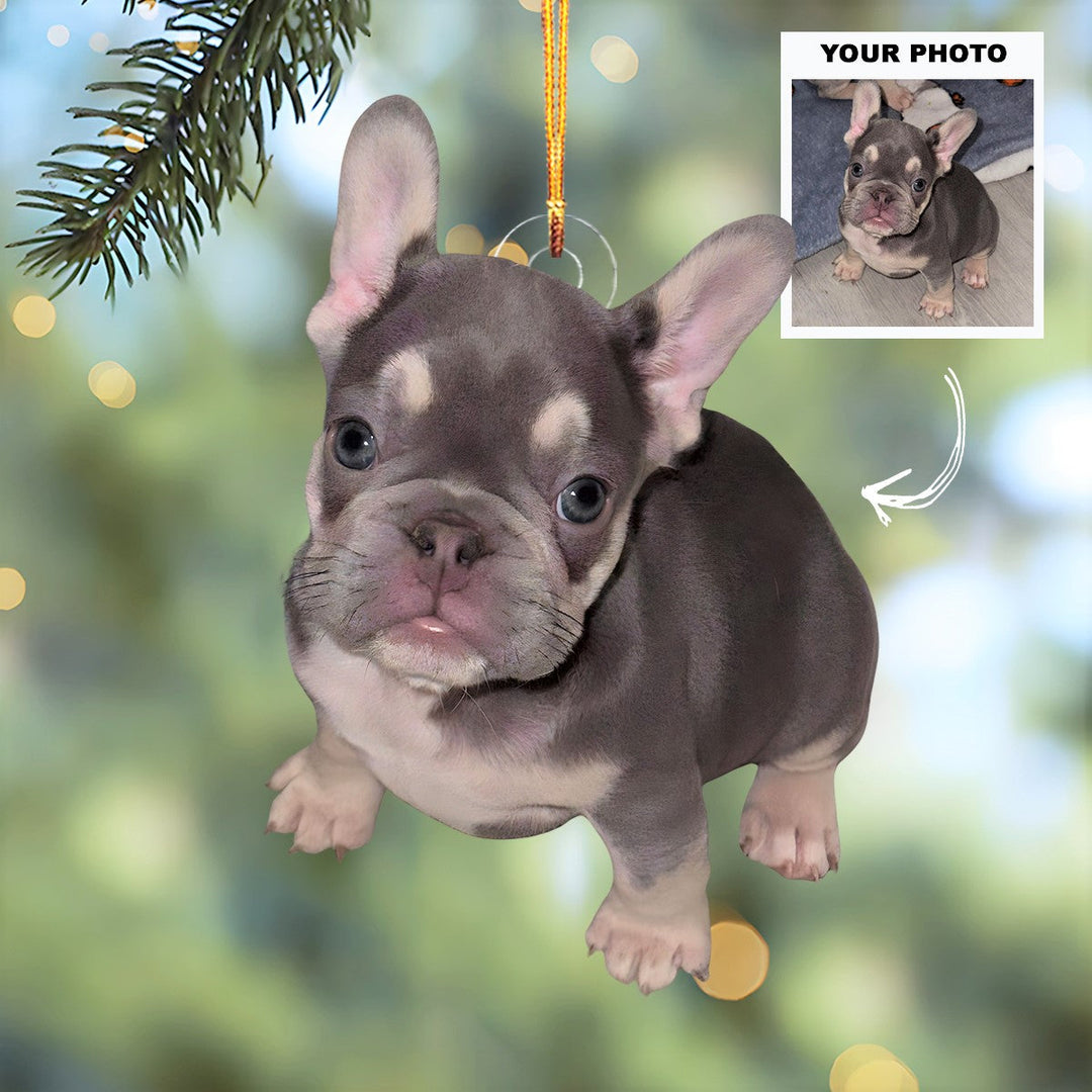 Cozy Pup - Personalized Photo Mica Ornament - Customized Your Photo Ornament - Christmas Gift For Pet Lovers