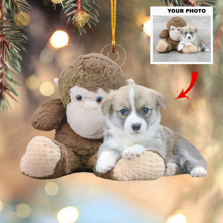 Merry Woofmas - Personalized Photo Mica Ornament - Customized Your Photo Ornament - Christmas Gift For Pet Lovers