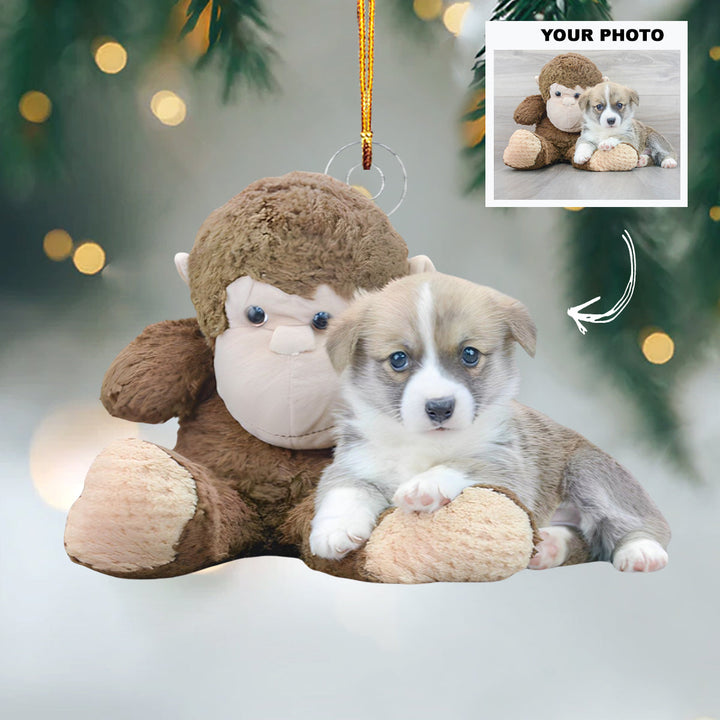 Merry Woofmas - Personalized Photo Mica Ornament - Customized Your Photo Ornament - Christmas Gift For Pet Lovers