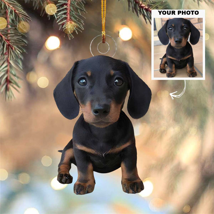 Sweet Pup - Personalized Photo Mica Ornament - Christmas Gift For Dog Lover, Dog Mom, Dog Dad