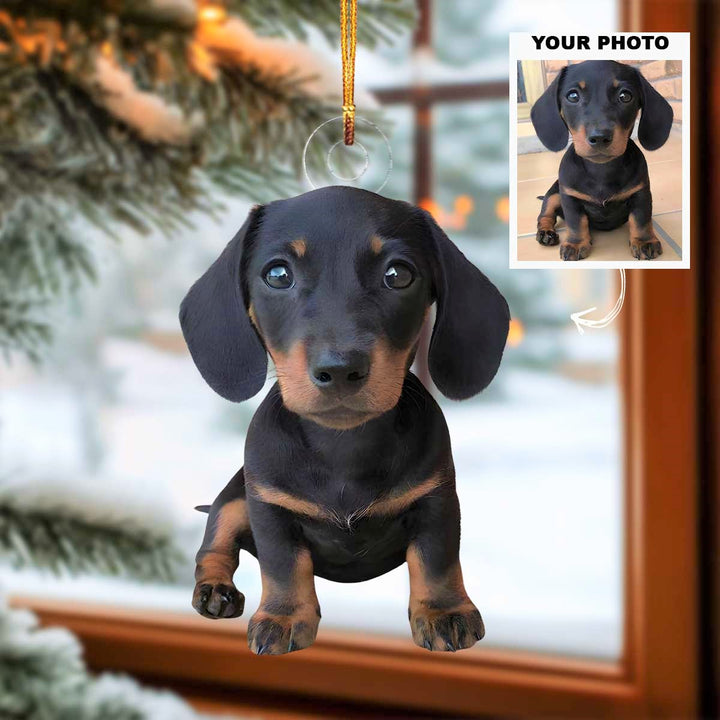 Sweet Pup - Personalized Photo Mica Ornament - Christmas Gift For Dog Lover, Dog Mom, Dog Dad