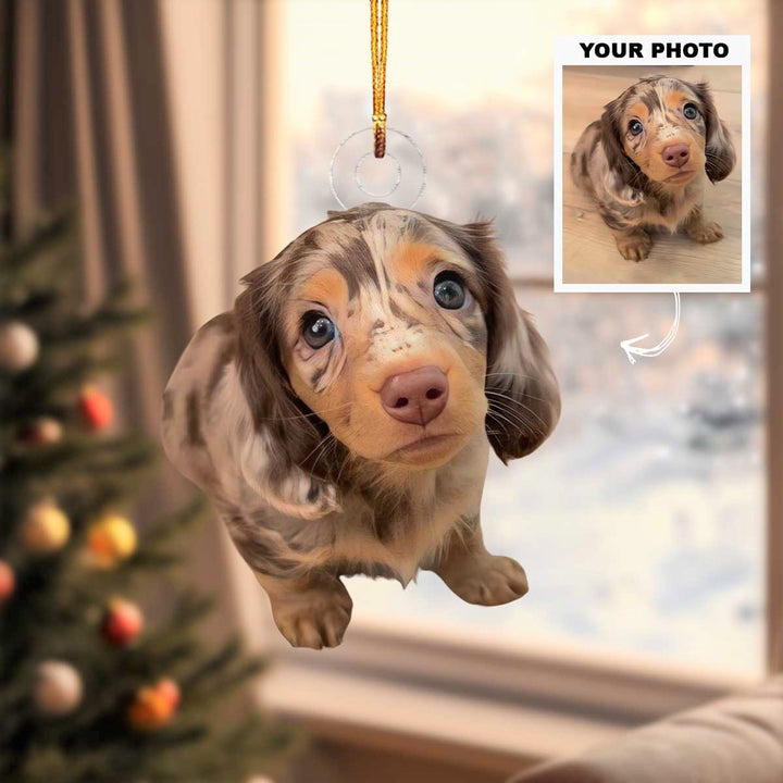 Tiny Tail - Personalized Photo Mica Ornament - Christmas Gift For Dog Lover, Dog Mom, Dog Dad