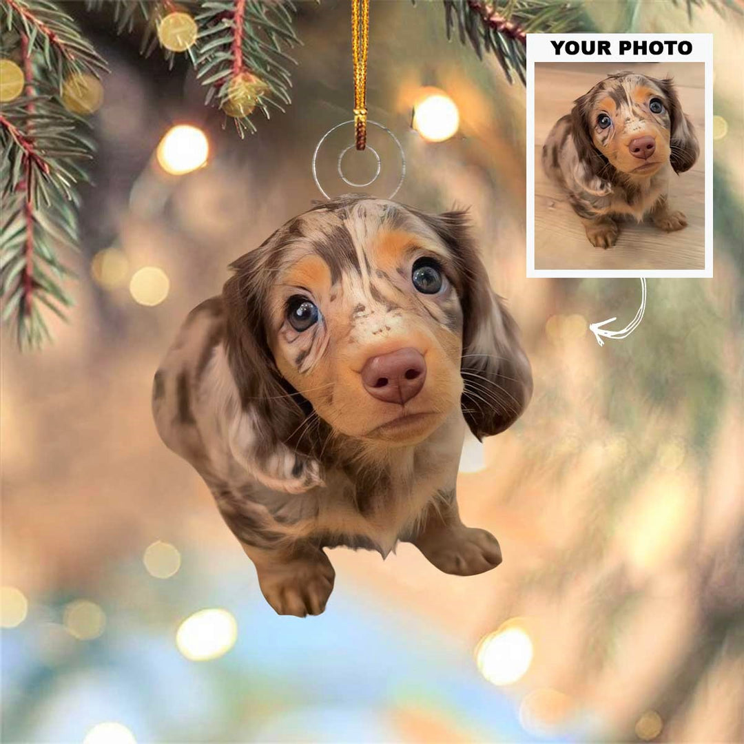 Tiny Tail - Personalized Photo Mica Ornament - Christmas Gift For Dog Lover, Dog Mom, Dog Dad