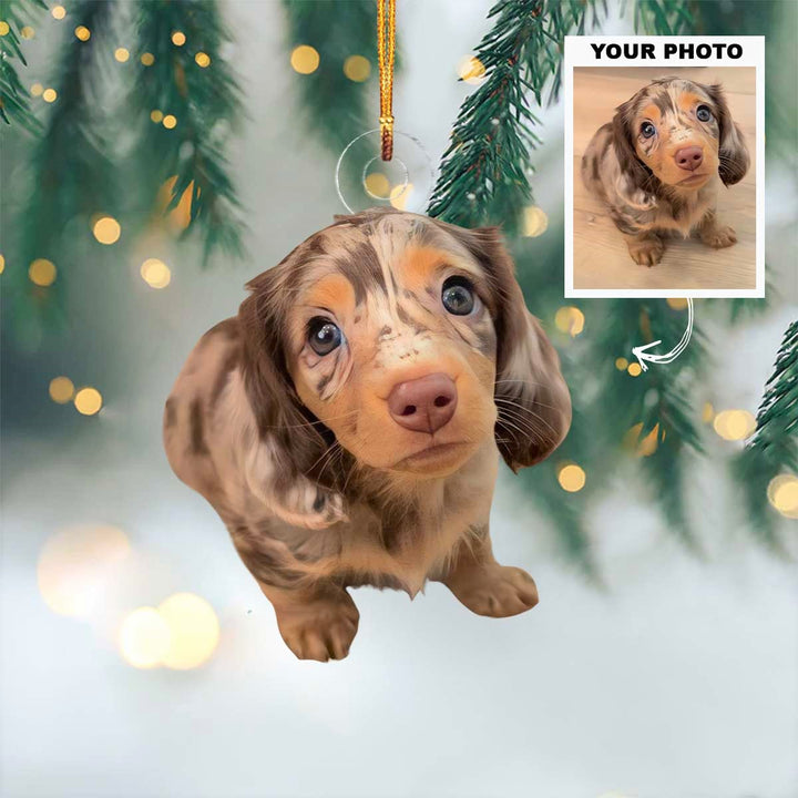 Tiny Tail - Personalized Photo Mica Ornament - Christmas Gift For Dog Lover, Dog Mom, Dog Dad