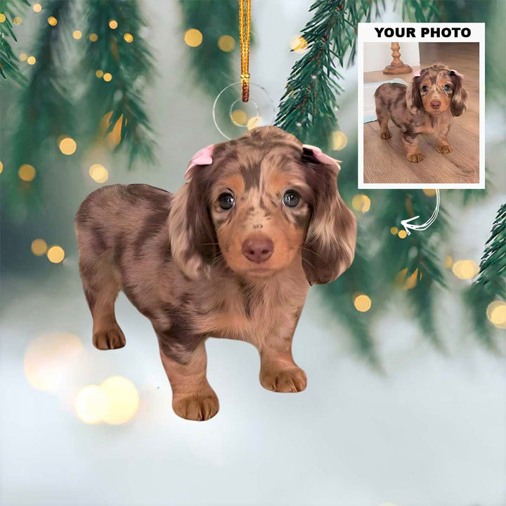 Furry Love - Personalized Photo Mica Ornament - Christmas Gift For Dog Lover, Dog Mom, Dog Dad