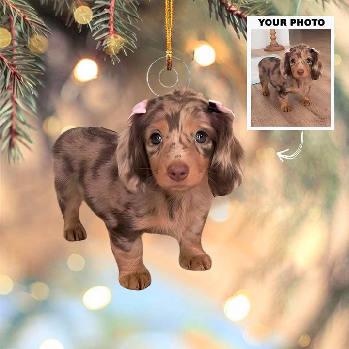Furry Love - Personalized Photo Mica Ornament - Christmas Gift For Dog Lover, Dog Mom, Dog Dad