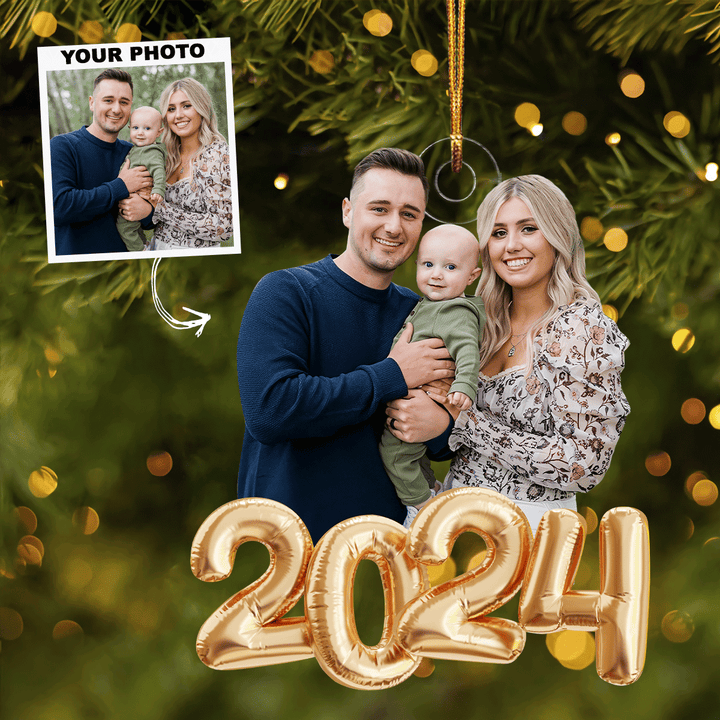 2024 Christmas Photo Ornament - Personalized Photo Mica Ornament - Christmas Gift For Family Members UPL0PD037