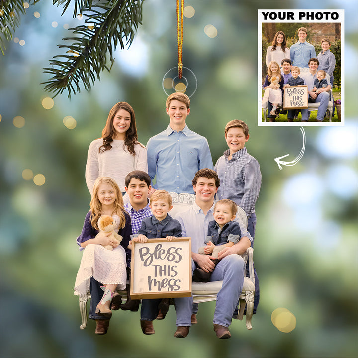 Blessed Beyond Measure - Personalized Photo Mica Ornament - Christmas Gift For Family Members, Grandpa, Grandma
