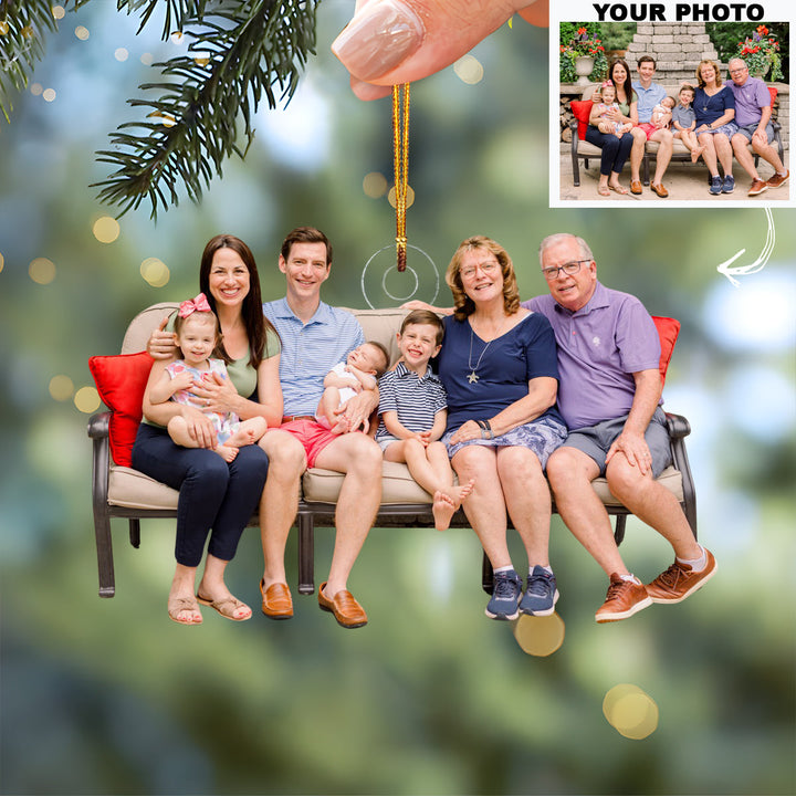 A Heap of Happiness - Personalized Photo Mica Ornament - Christmas Gift For Family Members, Grandpa, Grandma
