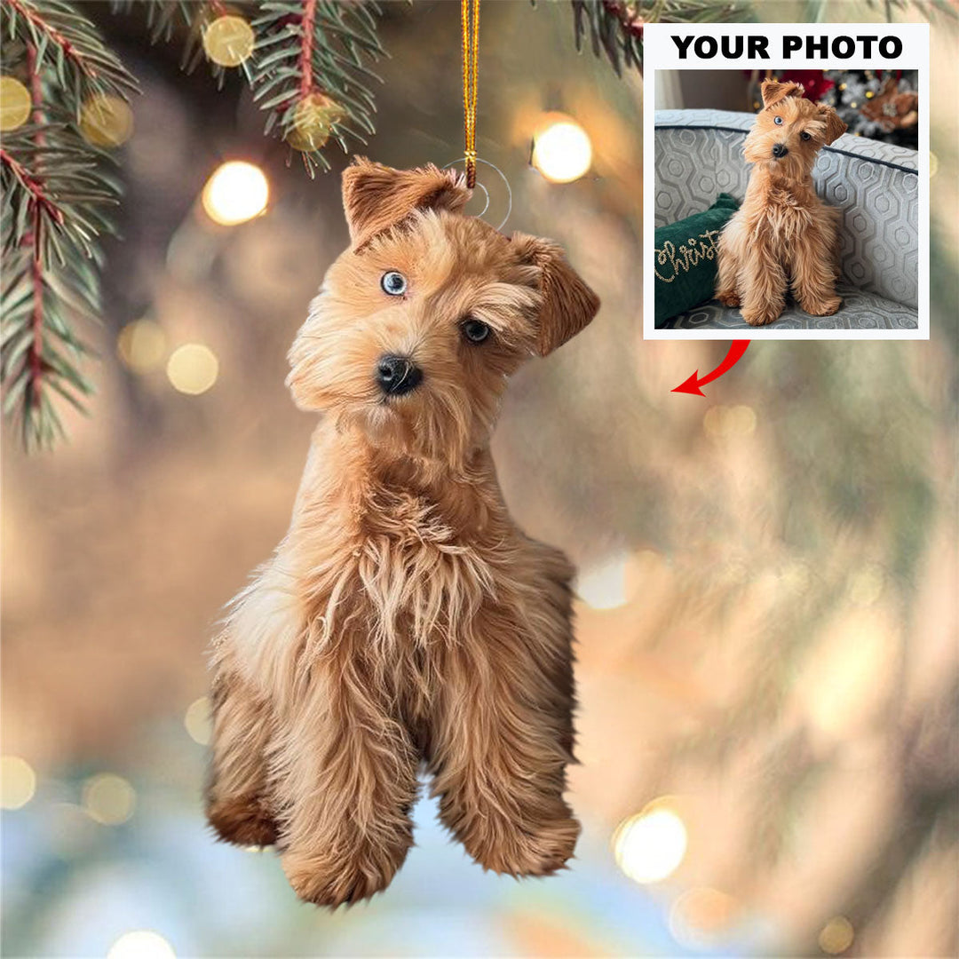 Merry Puppins - Personalized Photo Mica Ornament - Christmas Gift For Pet Lovers