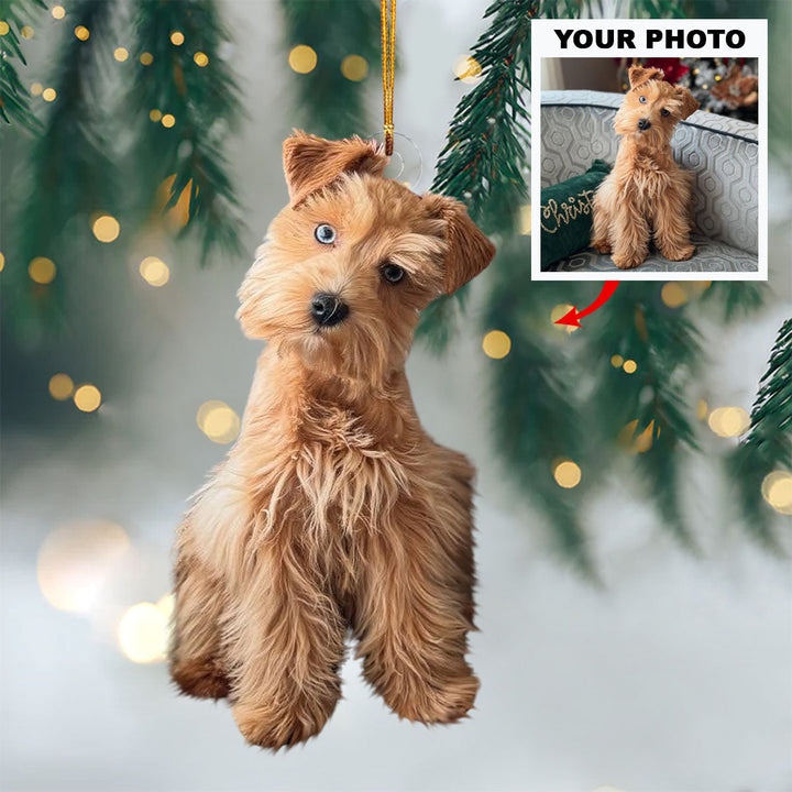 Merry Puppins - Personalized Photo Mica Ornament - Christmas Gift For Pet Lovers
