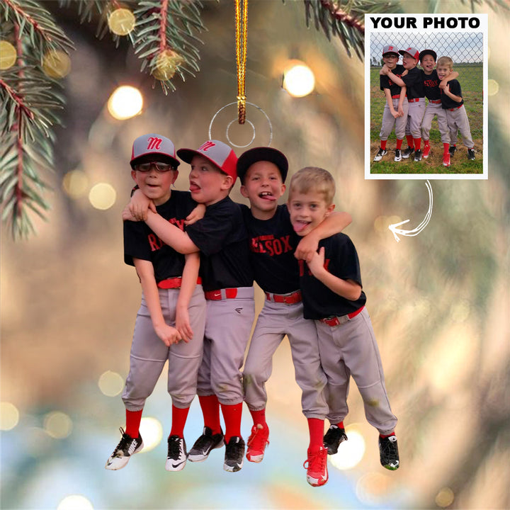 Home Plate Rookies - Personalized Photo Mica Ornament - Christmas Gift For Family Members, Sport Lovers