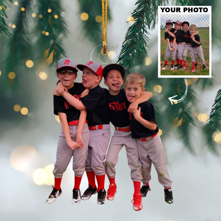 Home Plate Rookies - Personalized Photo Mica Ornament - Christmas Gift For Family Members, Sport Lovers