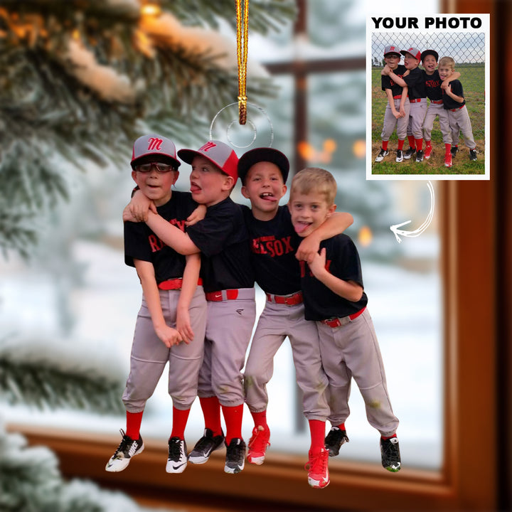 Home Plate Rookies - Personalized Photo Mica Ornament - Christmas Gift For Family Members, Sport Lovers