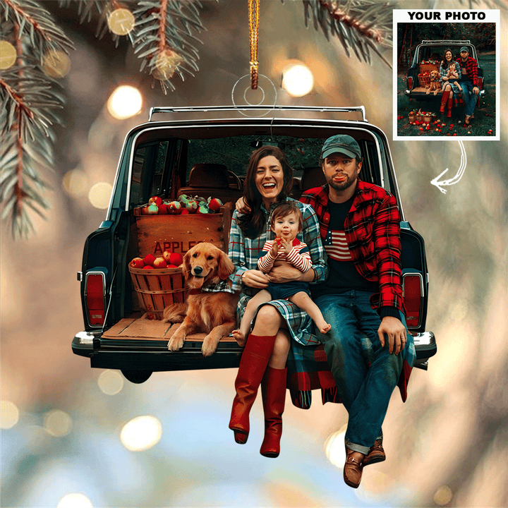 Cherished Moments - Personalized Photo Mica Ornament - Christmas Gift For Family, Family Members