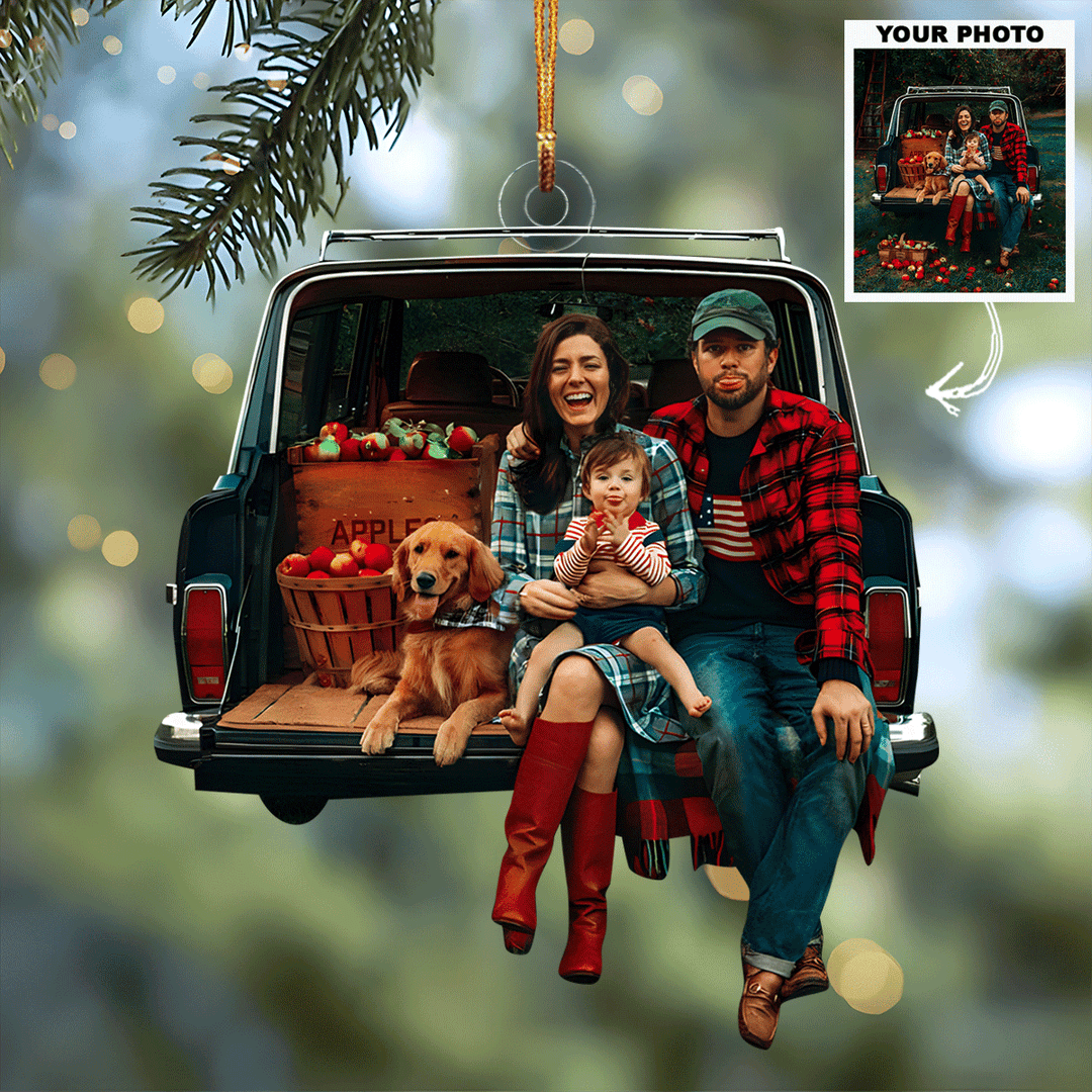 Cherished Moments - Personalized Photo Mica Ornament - Christmas Gift For Family, Family Members