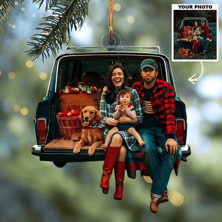 Cherished Moments - Personalized Photo Mica Ornament - Christmas Gift For Family, Family Members