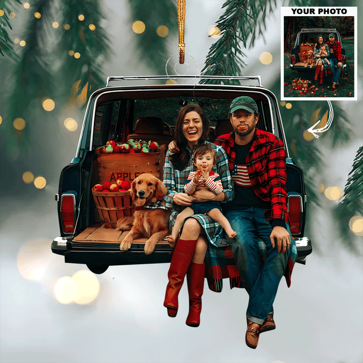 Cherished Moments - Personalized Photo Mica Ornament - Christmas Gift For Family, Family Members