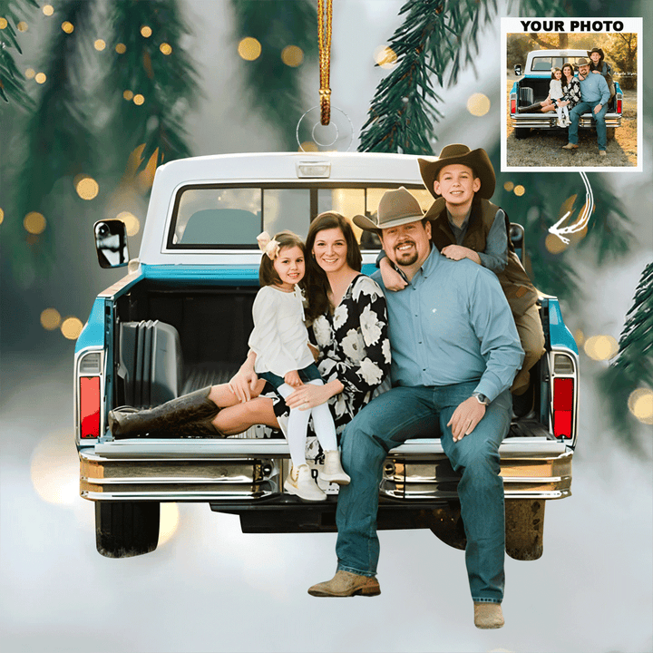 Holiday Joy Together - Personalized Photo Mica Ornament - Christmas Gift For Family, Family Members