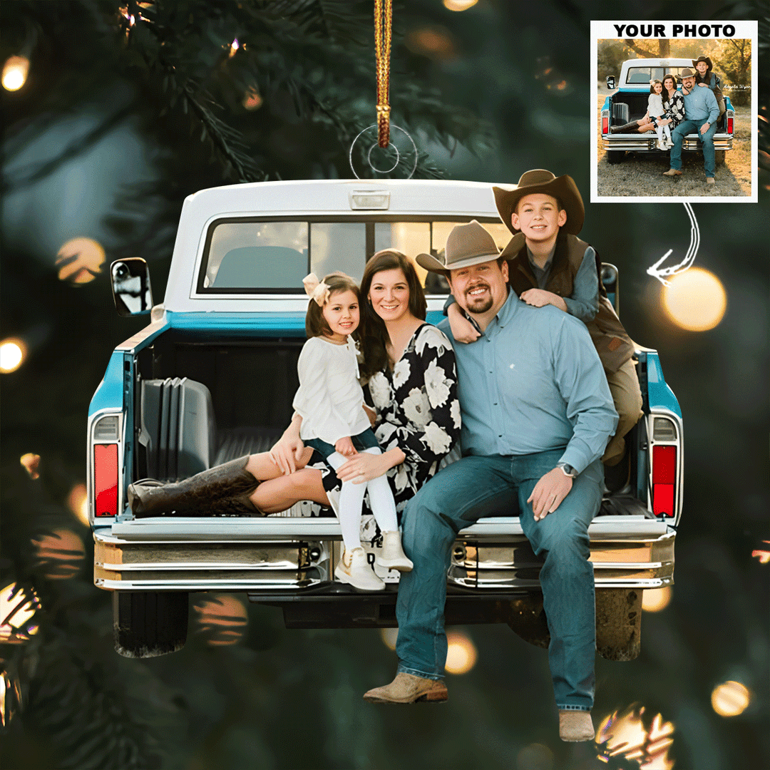 Holiday Joy Together - Personalized Photo Mica Ornament - Christmas Gift For Family, Family Members