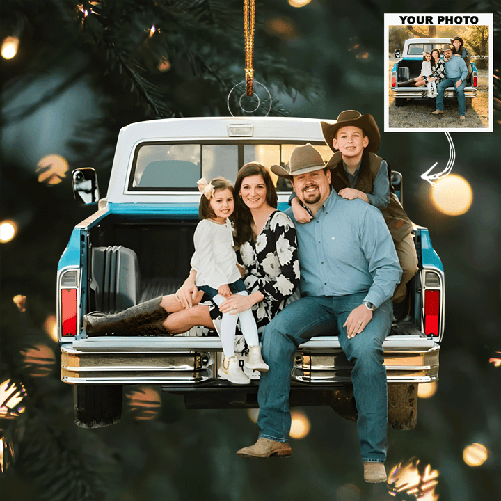 Holiday Joy Together - Personalized Photo Mica Ornament - Christmas Gift For Family, Family Members