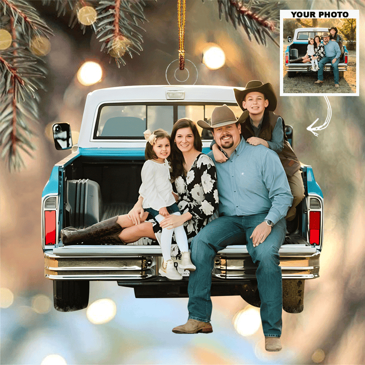 Holiday Joy Together - Personalized Photo Mica Ornament - Christmas Gift For Family, Family Members