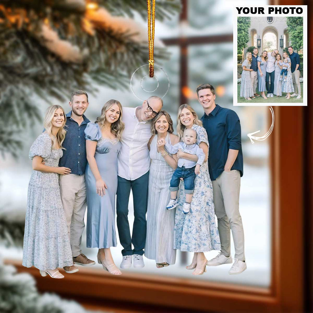 Merry Moments - Personalized Photo Mica Ornament - Christmas Gift For Family Members