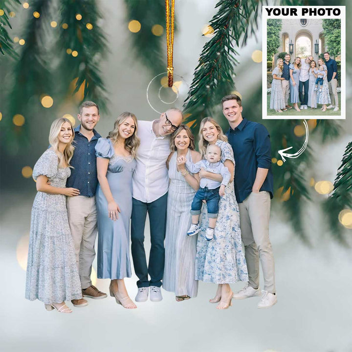 Merry Moments - Personalized Photo Mica Ornament - Christmas Gift For Family Members