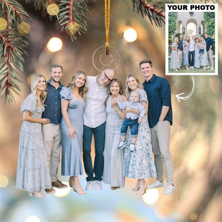 Merry Moments - Personalized Photo Mica Ornament - Christmas Gift For Family Members