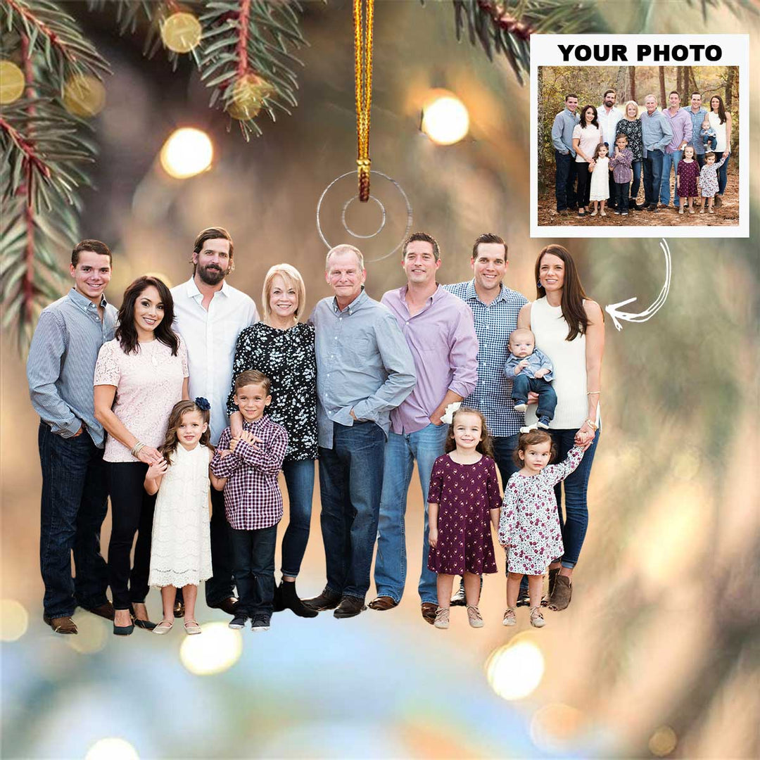Home for Christmas - Personalized Photo Mica Ornament - Christmas Gift For Family Members