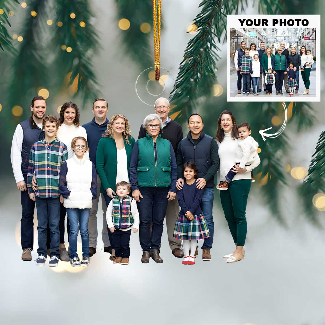 Family Joy - Personalized Photo Mica Ornament - Christmas Gift For Family Members