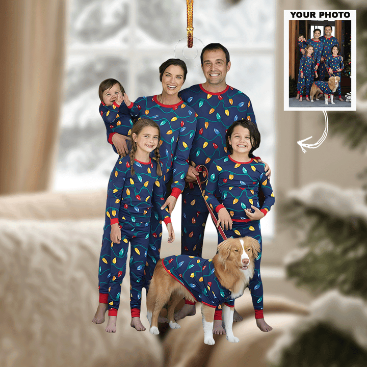 Family Love - Personalized Photo Mica Ornament - Christmas Gift For Family, Family Members