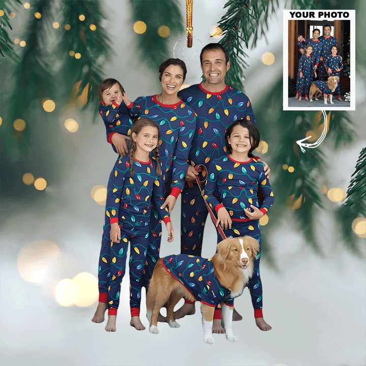 Family Love - Personalized Photo Mica Ornament - Christmas Gift For Family, Family Members